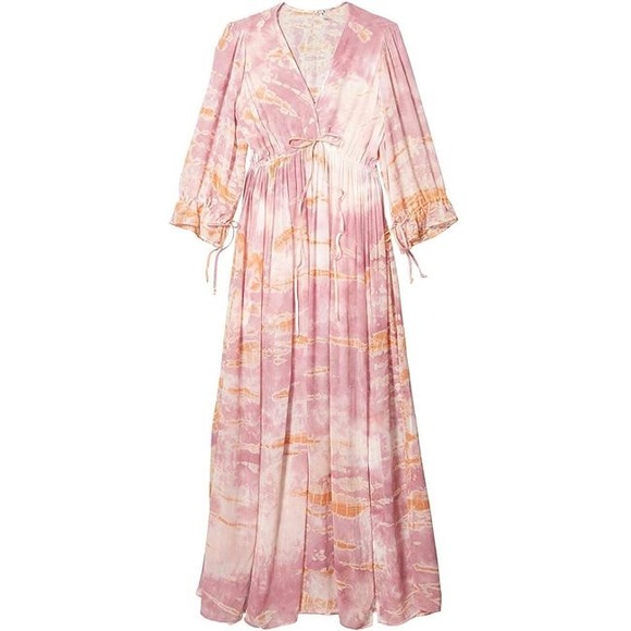 Young Fabulous & Broke Maxi Meadow Dress in Peach Bamboo Wash - Picture 2 of 8